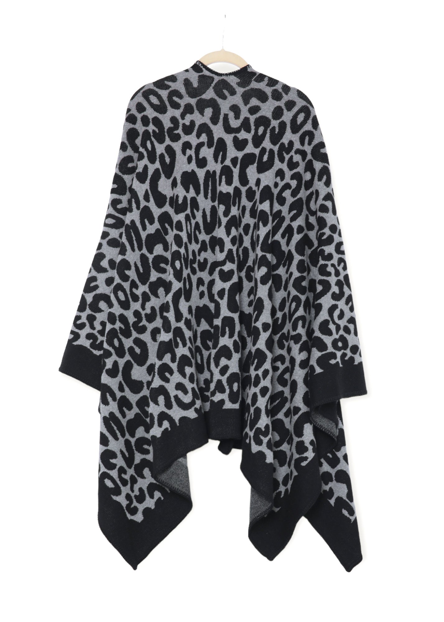 Gaia Eco-Chic Knit Jacquard Travel Blanket Wrap - Leopard Animal (Organic Cotton)