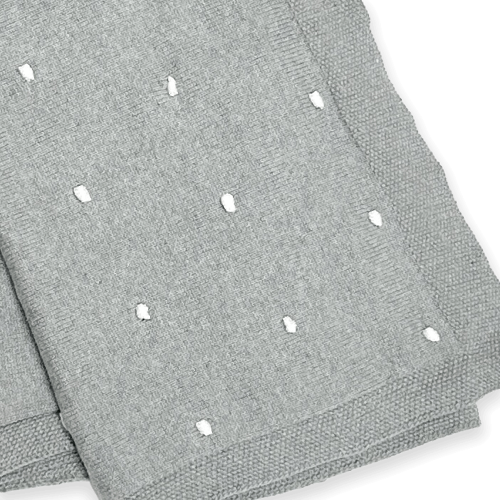 Bobbles - Jacquard Sweater Knit Baby Blanket (Organic Cotton)