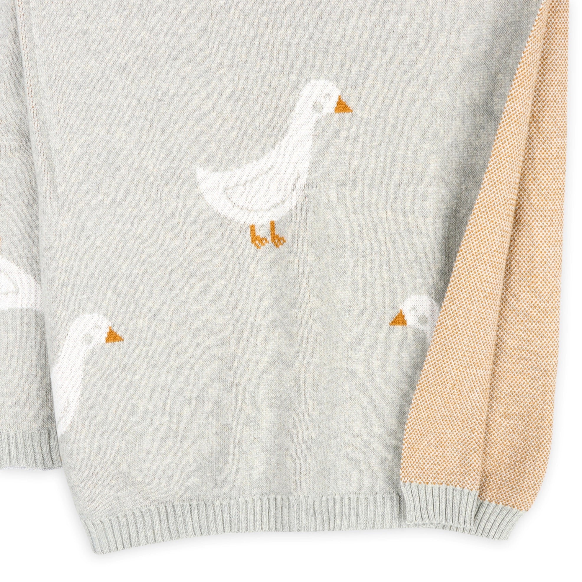Duck Waddle - Organic Cotton Jacquard Sweater Knit Baby Blankets