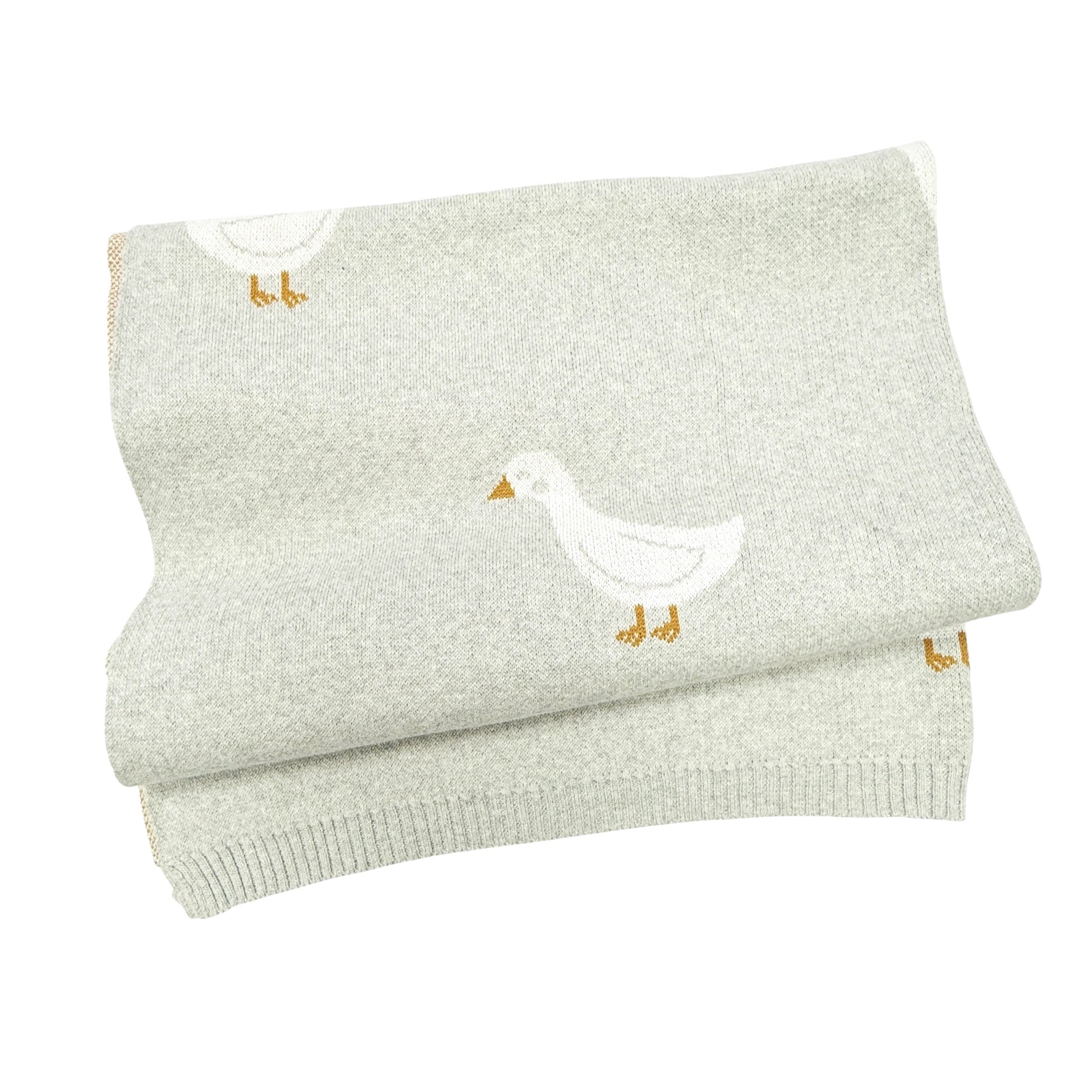 Duck Waddle - Jacquard Sweater Knit Baby Blanket (Organic Cotton)