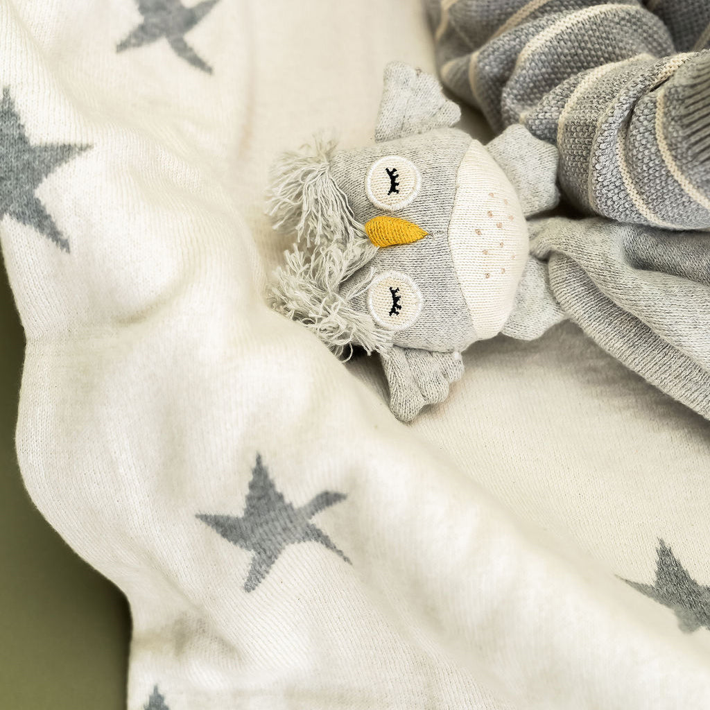 Owl - Organic Baby Lovey Security Blanket