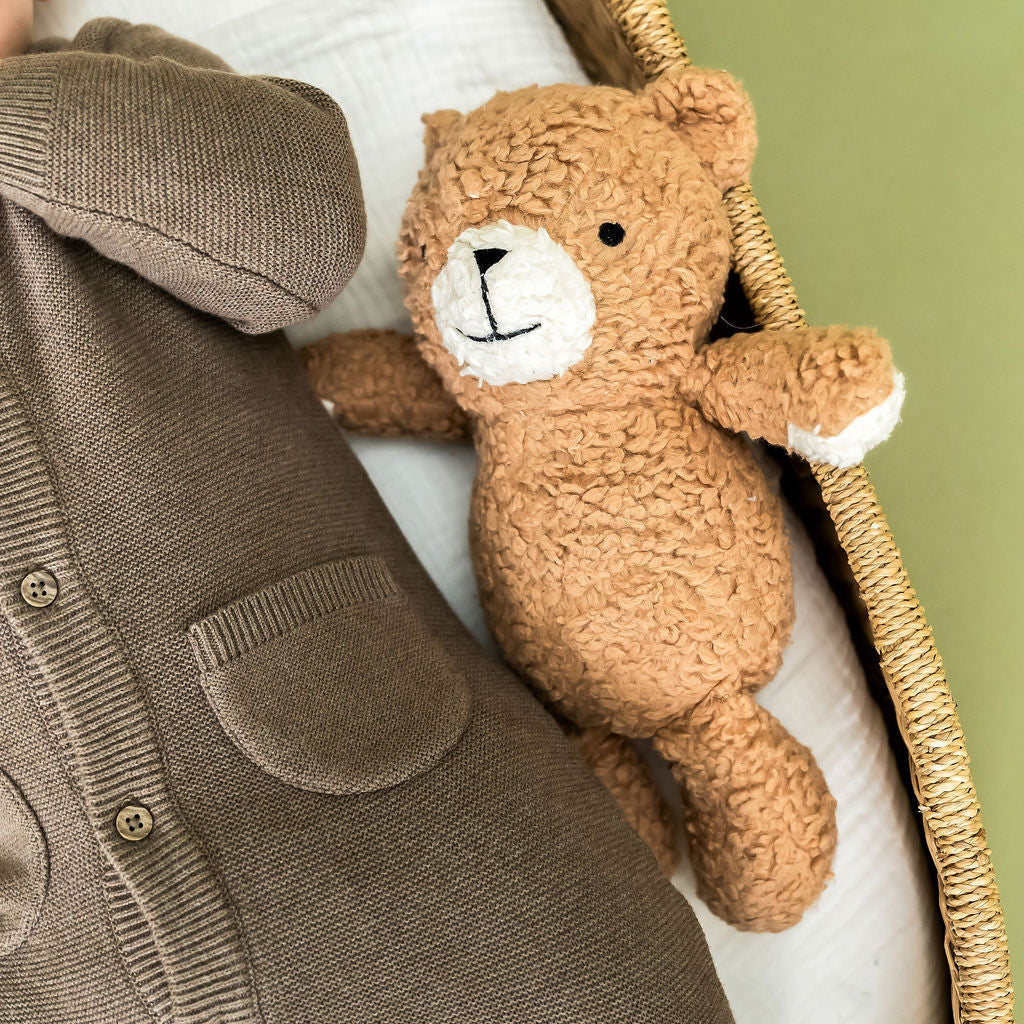 Peanut Lil Bear SHERPA Knit Stuffed Animal Soft Toy 