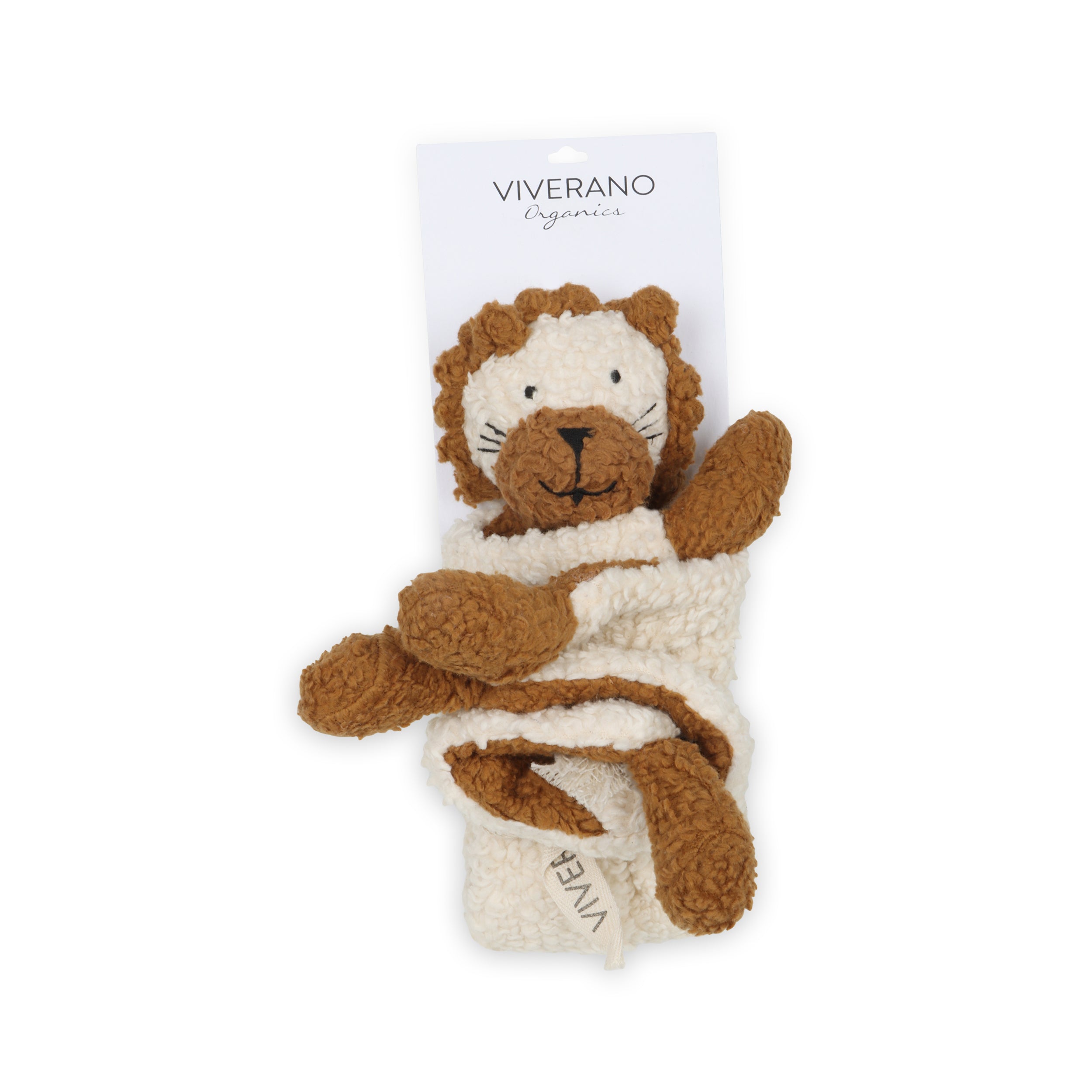 LION - Organic SHERPA Lovey Baby Security Blanket Cuddle Cloth