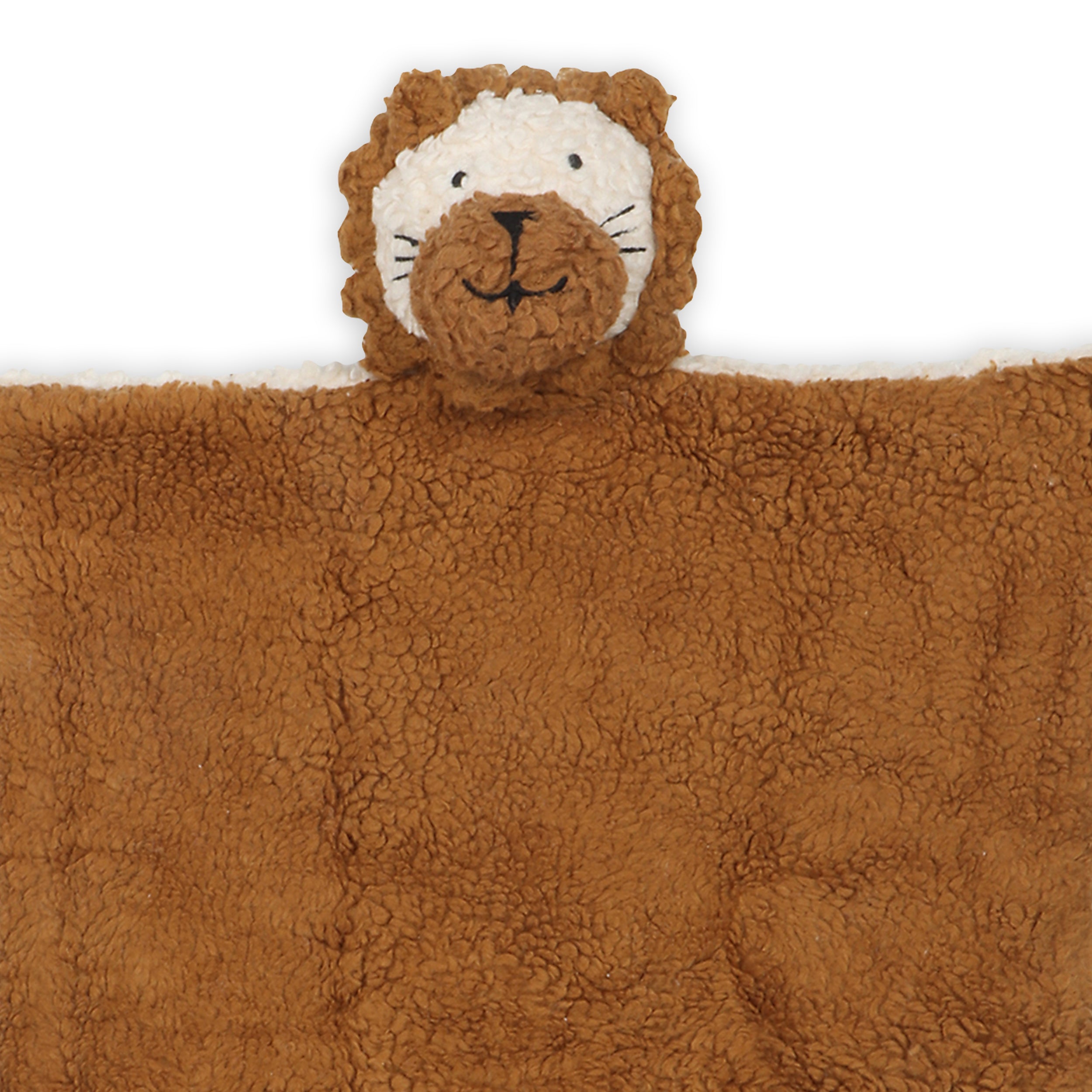 LION - Organic SHERPA Lovey Baby Security Blanket Cuddle Cloth