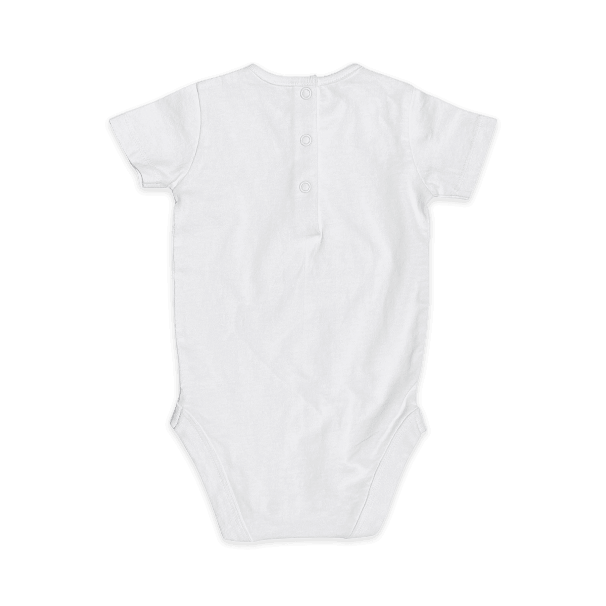 Back of Short Sleeve Organic Cotton Baby Bodysuit