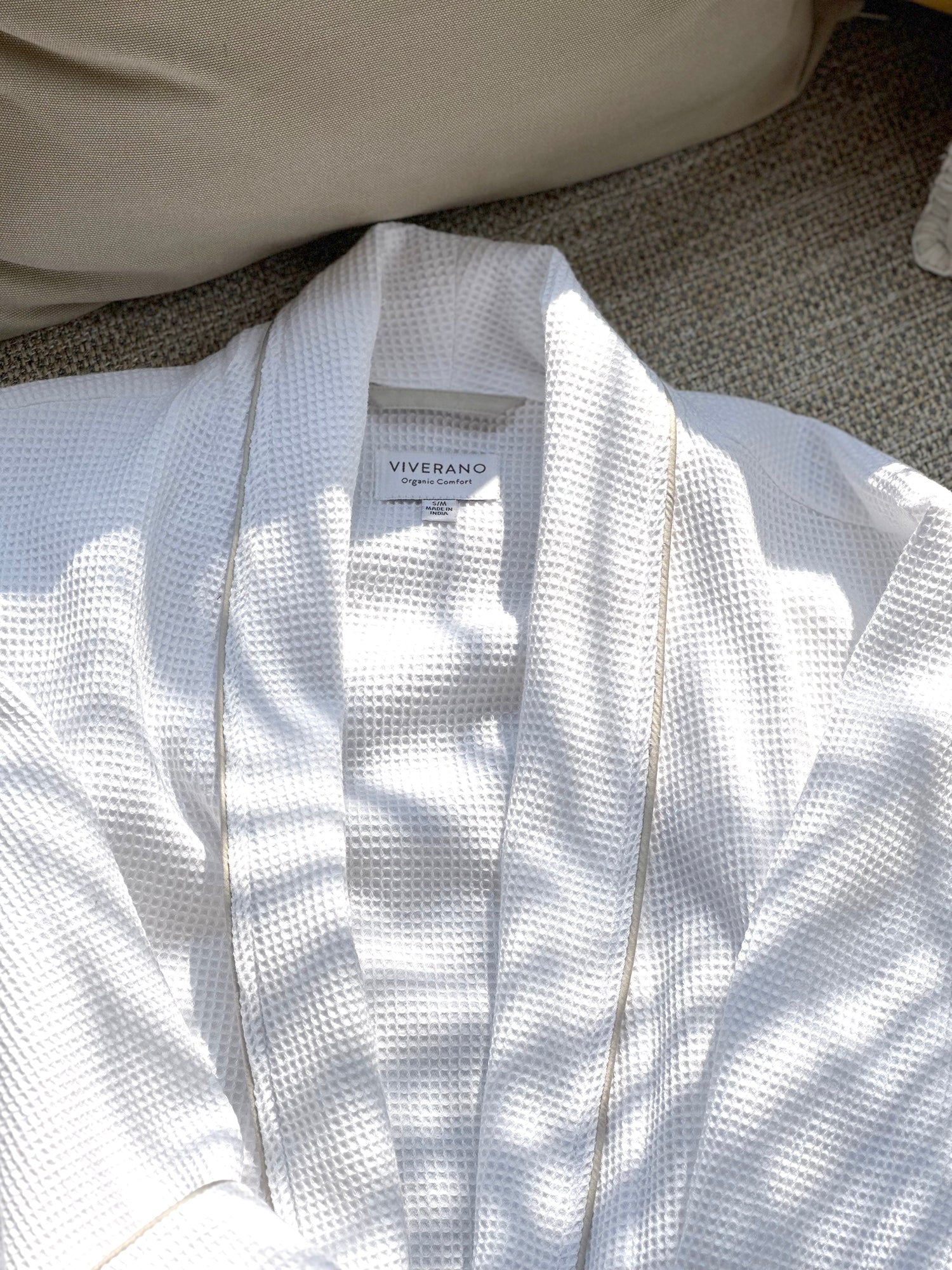 Women's Organic Waffle Weave Robes (3 Colors)Women's Organic Waffle Weave Spa Bath Robes by Viverano Organics