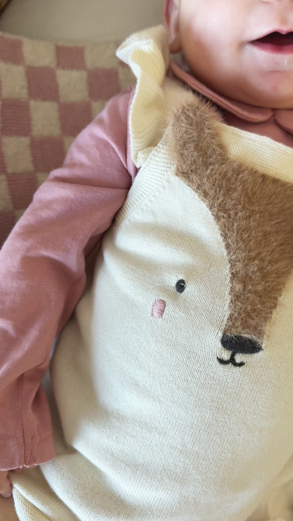 Fox Jacquard Knit Baby Tunic Dress Set (Organic Cotton)