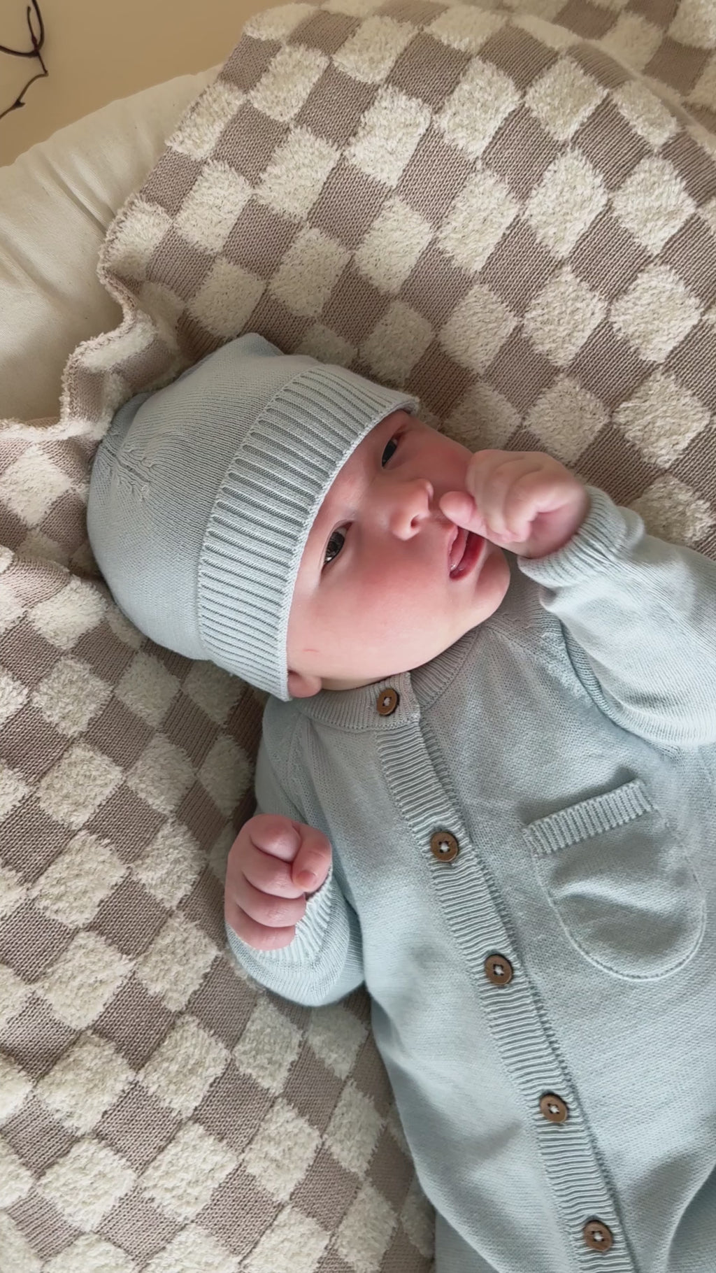 Sky Blue Milan Knit Cozy Baby Booties (Organic Cotton) 
