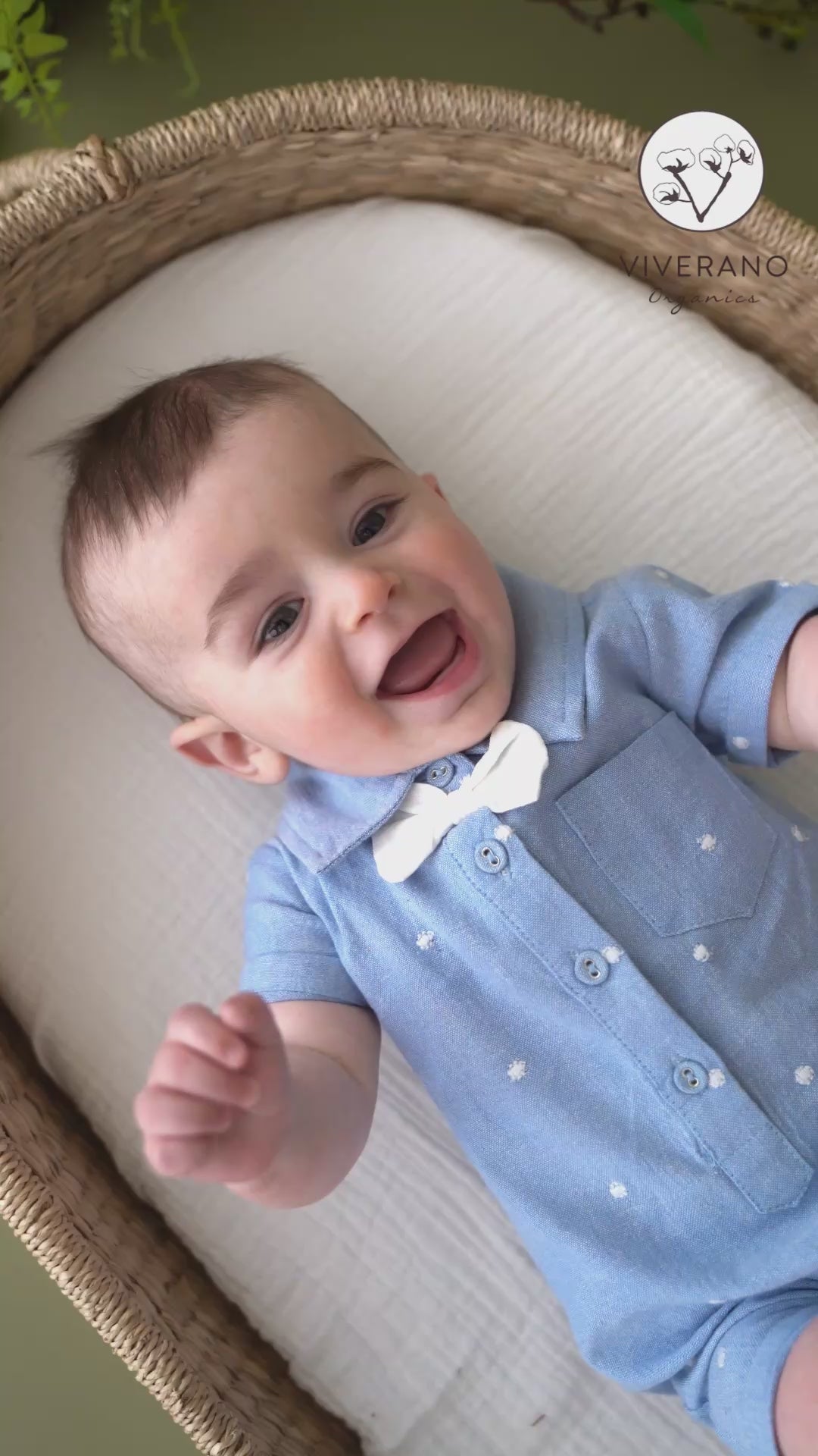 Riley Anchor Baby Romper (Linen Blend)