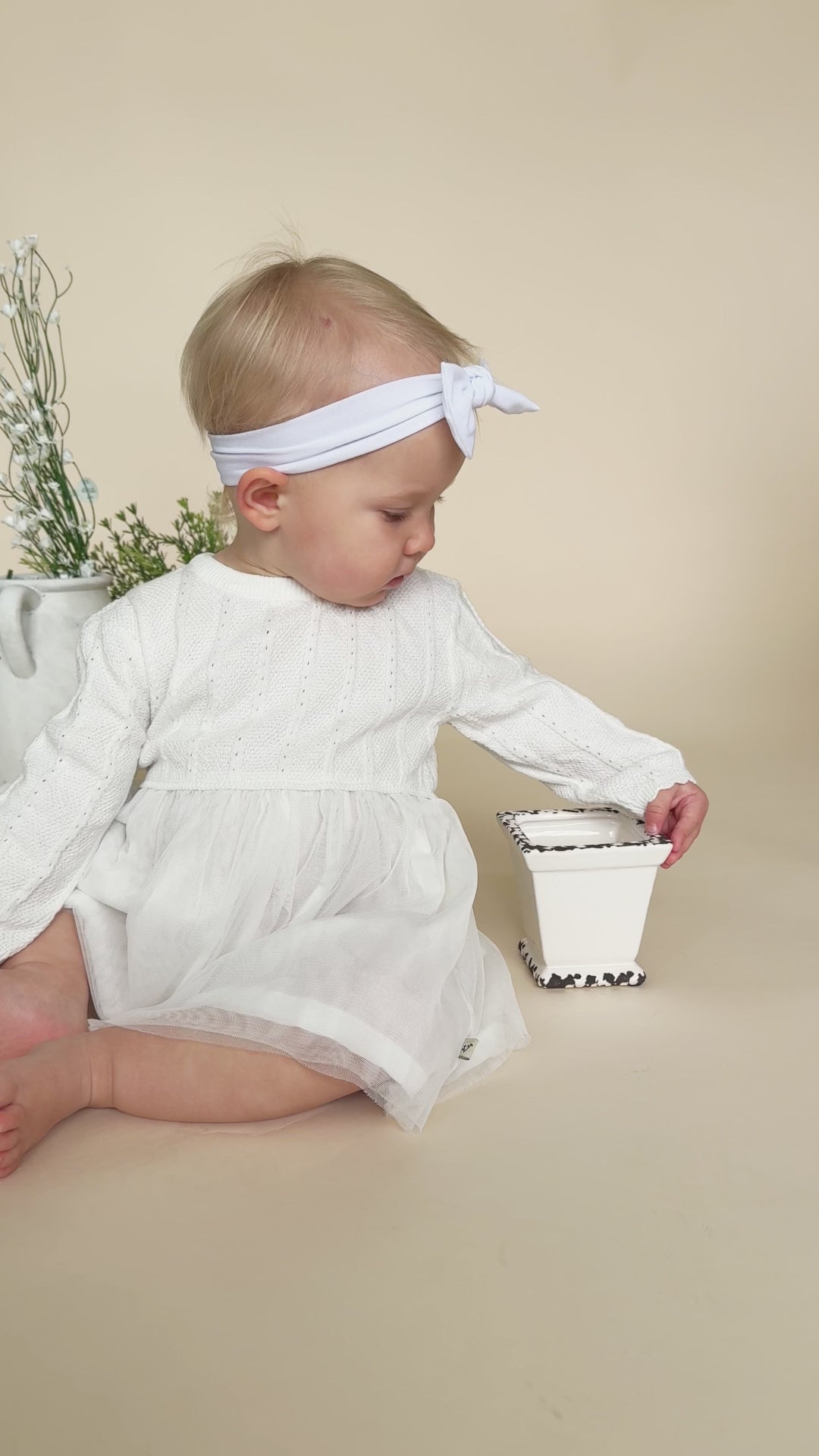 Milan Knit Baby Textured Tutu Dress (Organic Cotton)