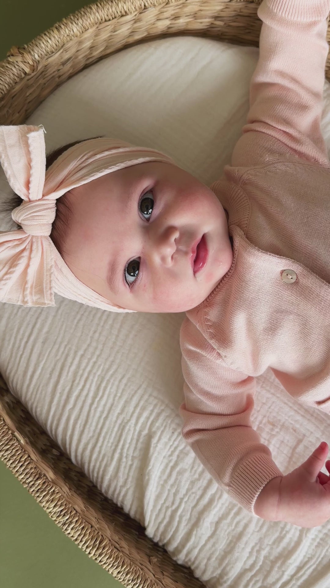 Blush Milan Knit Baby Pocket Pants (Organic Cotton)