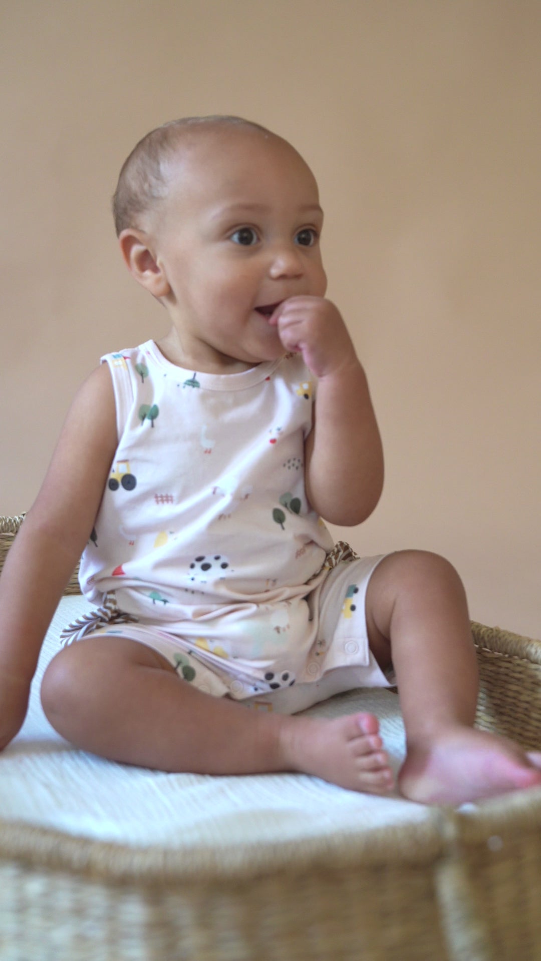 Farm Side Pocket Baby Romper (Organic Jersey)