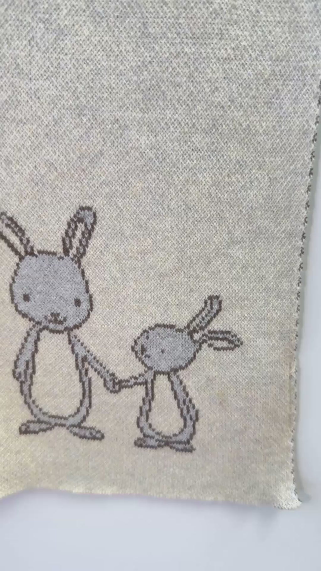 Bunny Mommy & Me - Jacquard Sweater Knit Baby Blanket (Organic Cotton)