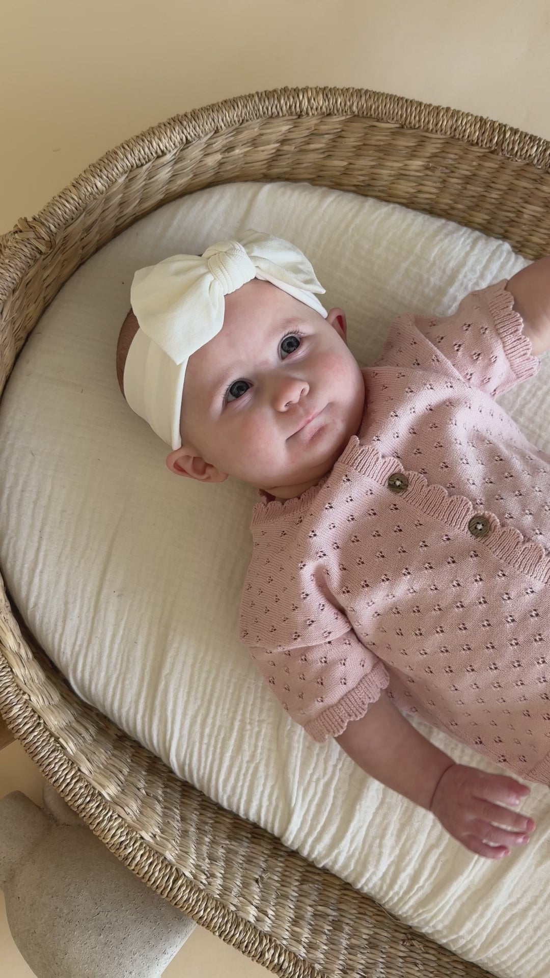 Emily Pointelle Baby Sweater Shirt & Shorts Set (Organic Cotton) - Model