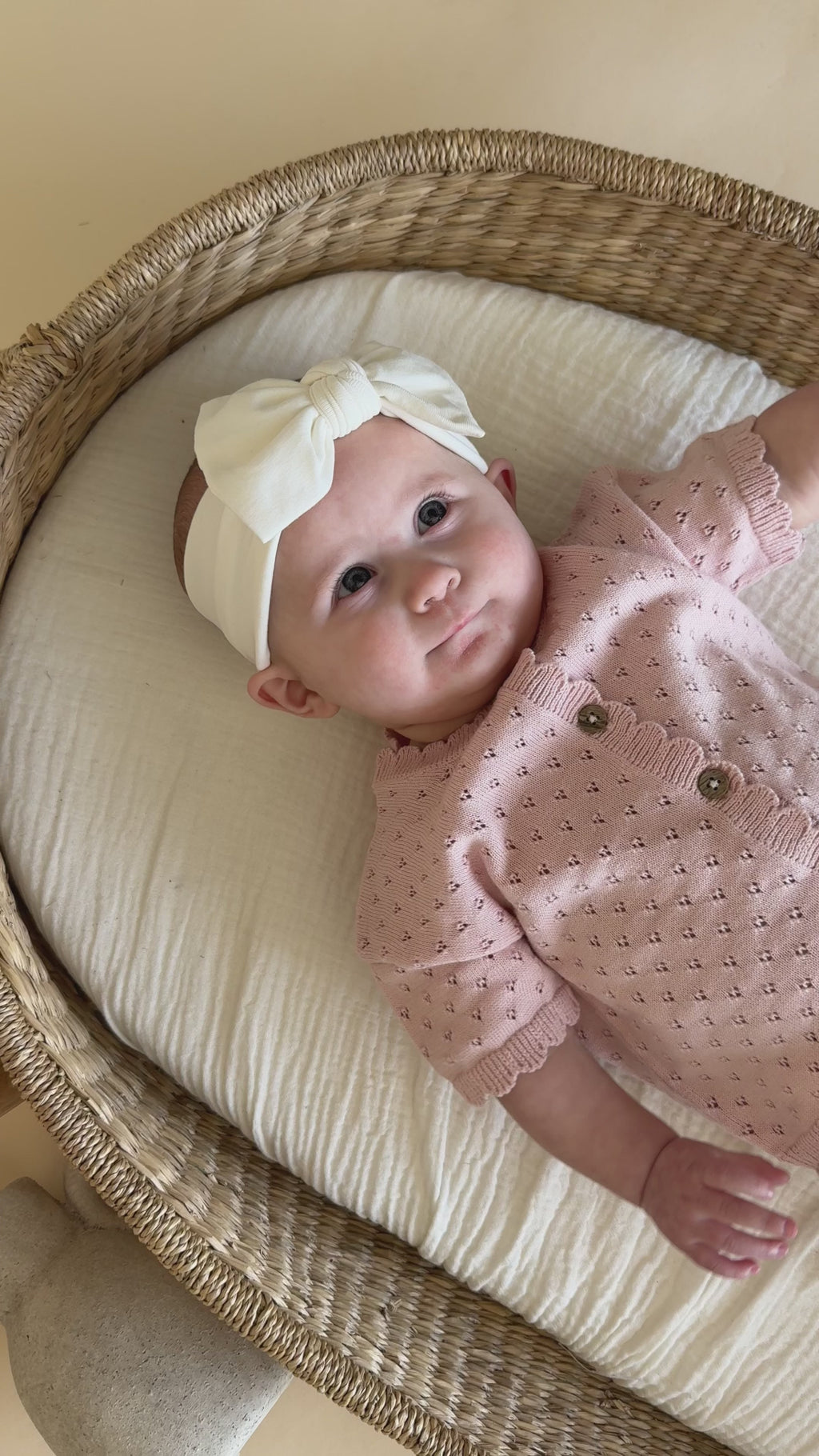 Emily Pointelle Baby Sweater Shirt & Shorts Set (Organic Cotton) - Model