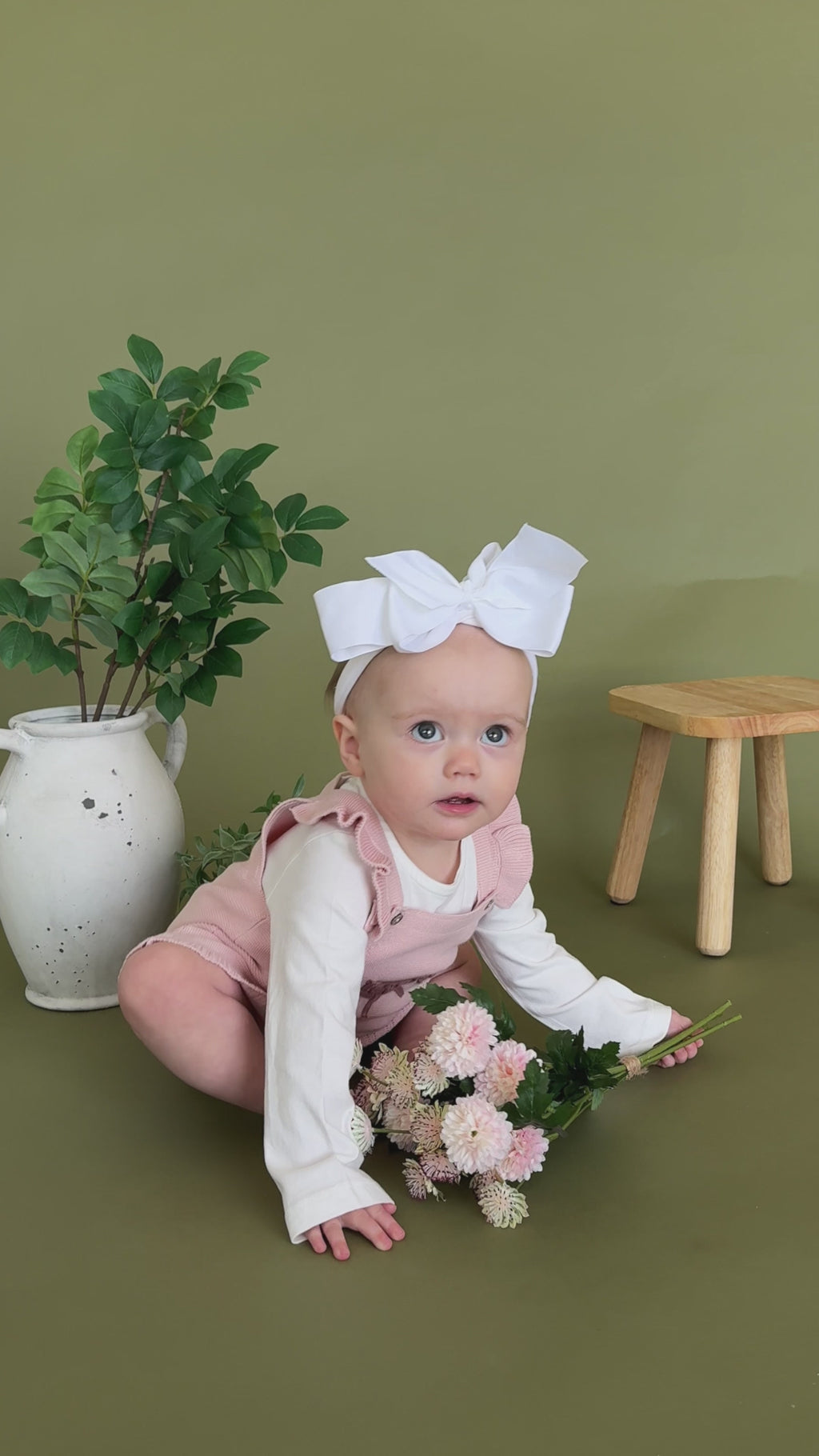 Love Embroidered Sweater Knit Baby Dress & Bodysuit Set (Organic Cotton) - Model