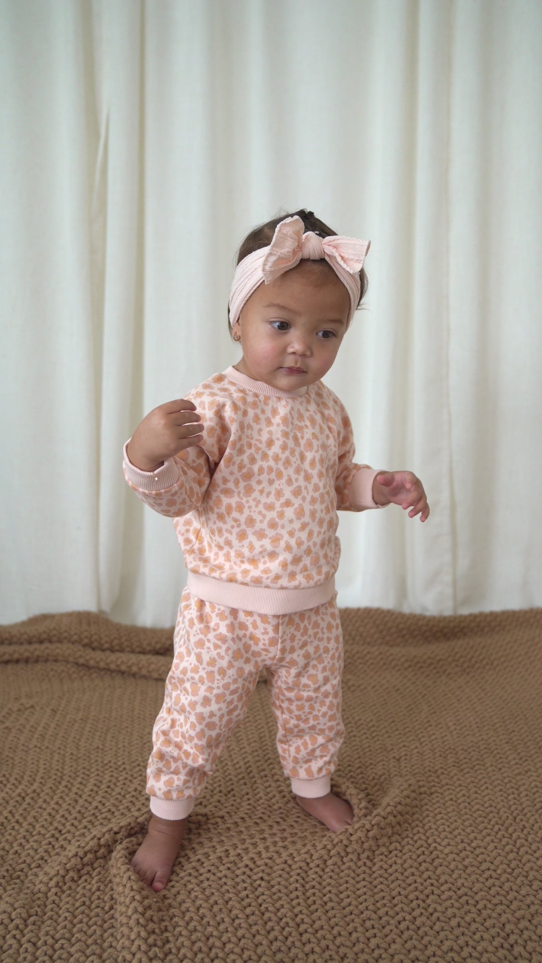 Leopard Baby Sweatshirt & Jogger Set (Organic Cotton)