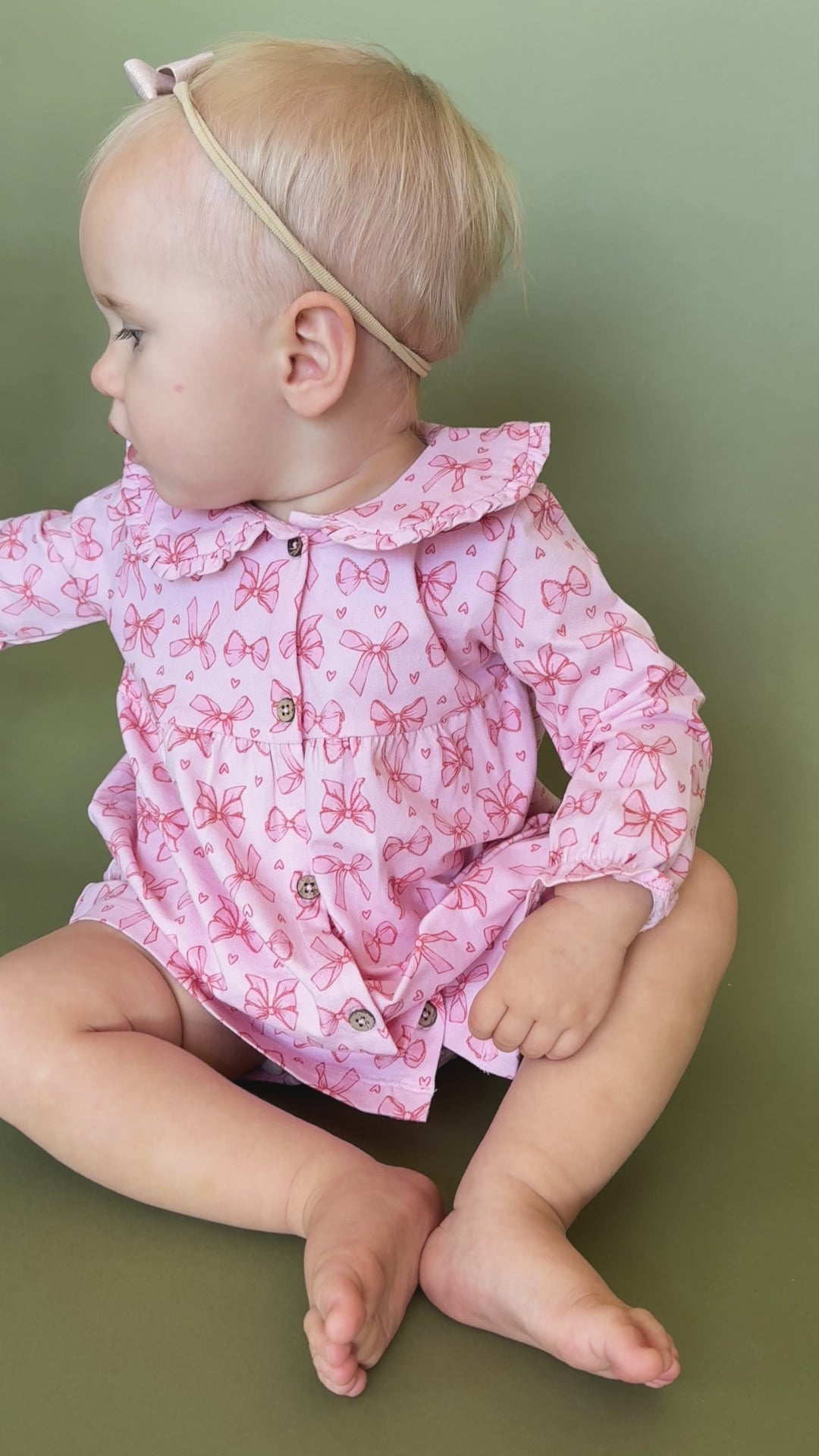 Bows Baby Dress & Bloomer Set (Organic Jersey)