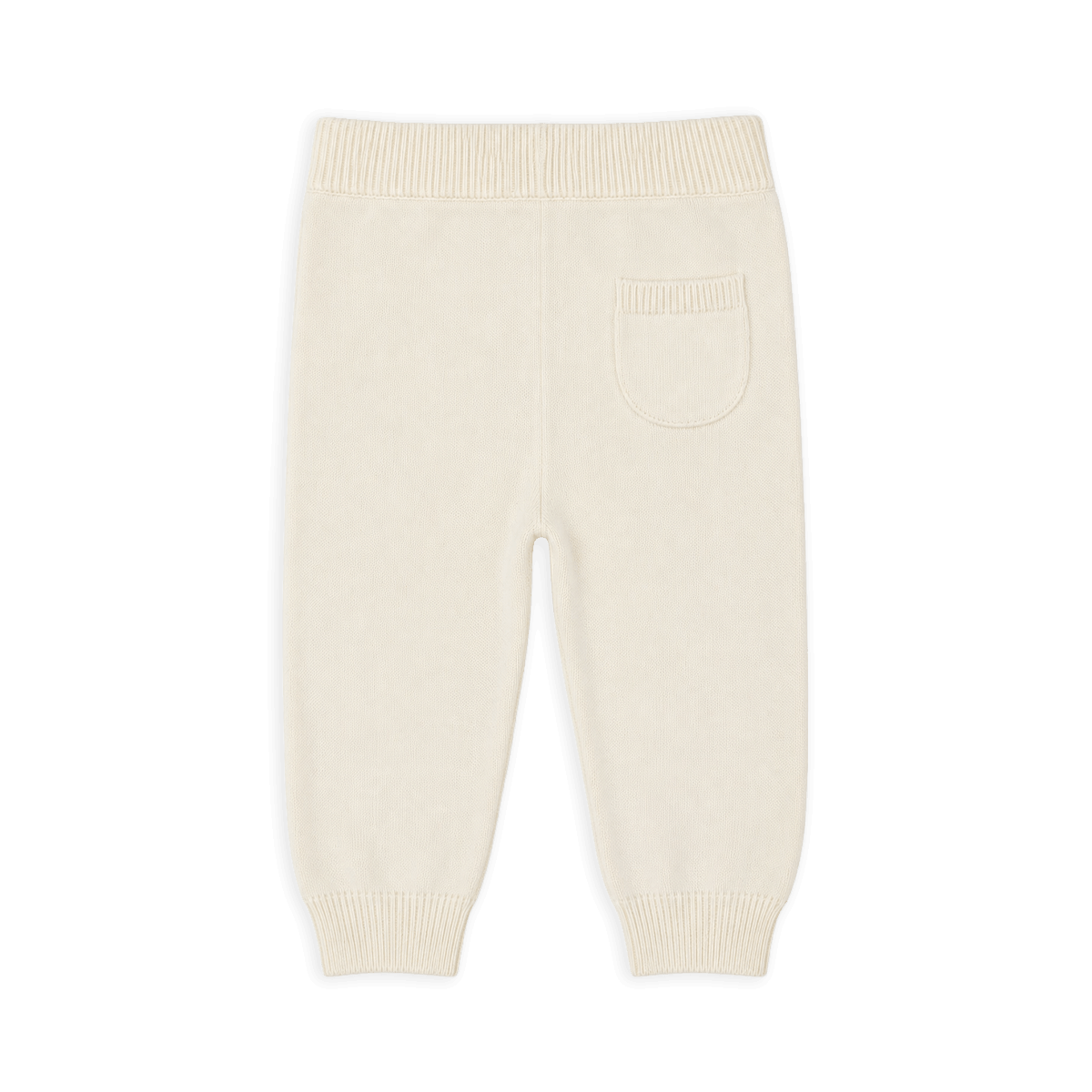 Back of Sweater Knit Baby Pocket Organic Legging Pants, Natural