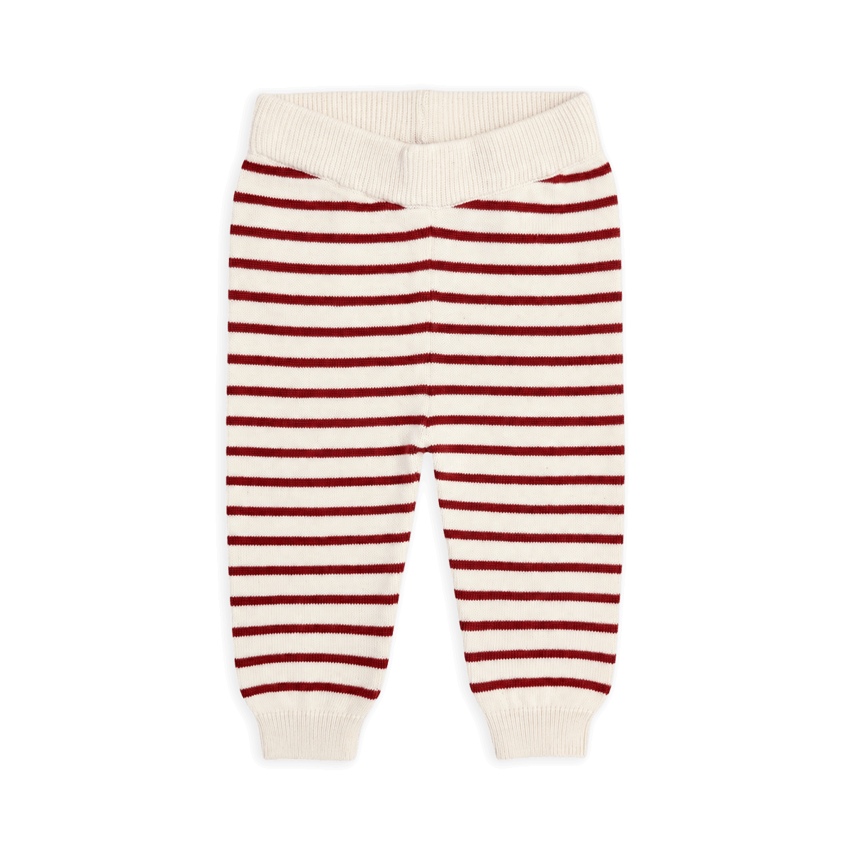 Sweater Knit Baby Pocket Organic Legging Pants - Strawberry Red Stripe