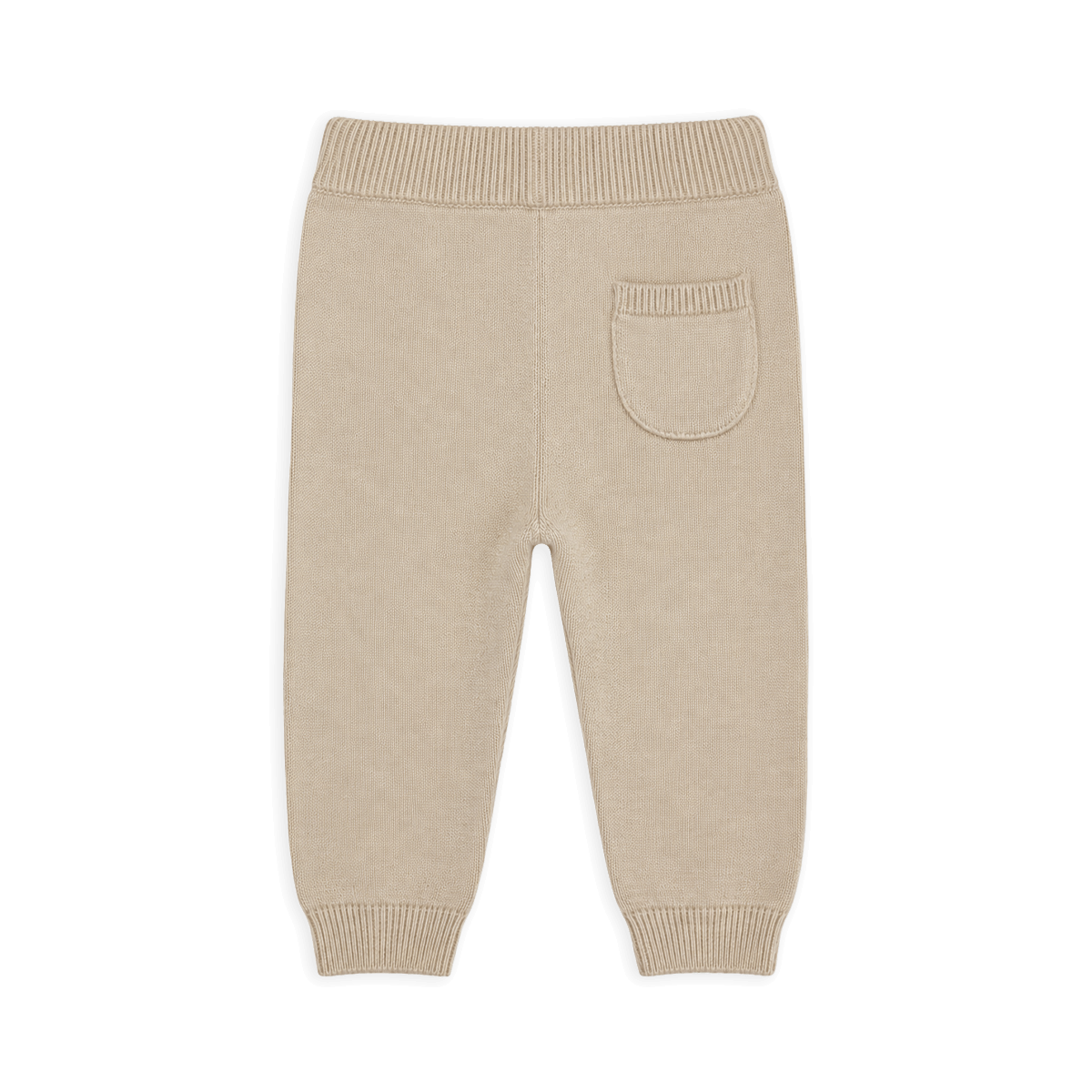 Back of Sweater Knit Baby Pocket Organic Legging Pants - Tan Heather
