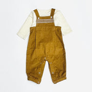 Corduroy Baby Overall Set with Muslin Shirt (Organic Cotton)