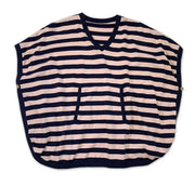 Women Venice Stripe Poncho Sweater Pullover (Organic Cotton)