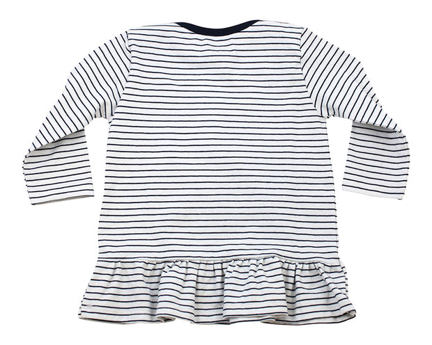 Viverano Venice Stripe Organic Cotton Jersey Long Sleeve Dress Top for Baby Girls (2 Colors)