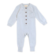  Viverano Milan Soft Organic Knit Blue Coverall Onesie for Babies- Baby Shower Gifts