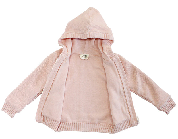 Viverano Milan Knit Organic Cotton Zip Hoodie Sweater for Babies