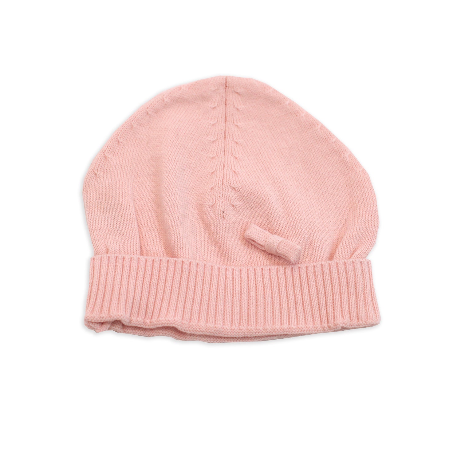 Milan Knit Classic Baby Round Beanie Hat (Organic Cotton) Blush