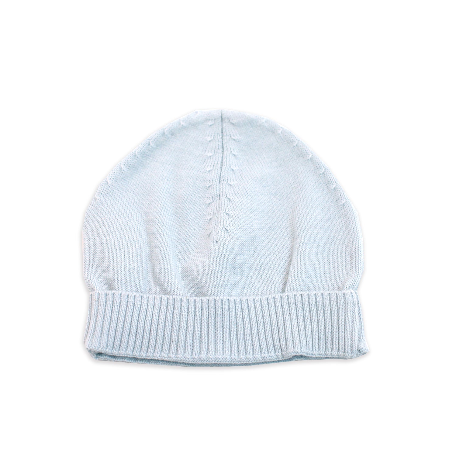 Milan Knit Classic Baby Round Beanie Hat (Organic Cotton) Sky Blue