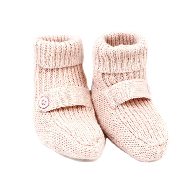 Viverano Milan Organic Cotton Knit Booties for Babies (Pink) - Baby Shower Gift Ideas