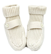 Viverano Milan Organic Cotton Knit Booties for Babies (Cream) - Baby Shower Gift Ideas