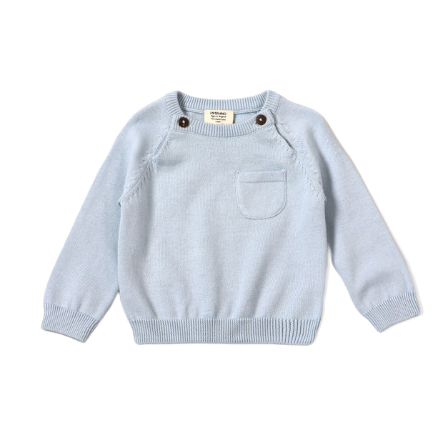 Viverano Milan Knit Organic Cotton Raglan Sweater Pullover for Babies