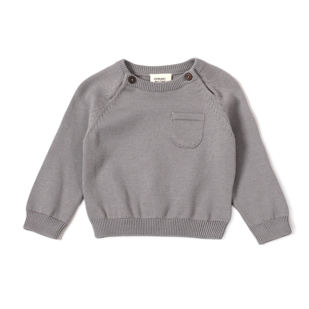 Viverano Milan Knit Organic Cotton Raglan Sweater Pullover for Babies