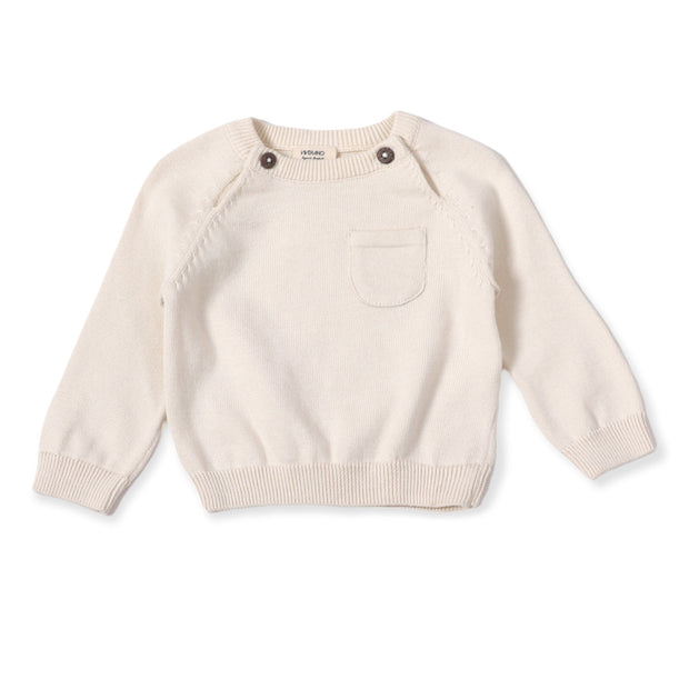 Viverano Milan Knit Organic Cotton Raglan Sweater Pullover for Babies