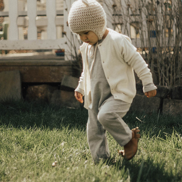 Viverano Organic Cotton Knit Button Cardigan Sweater for Babies