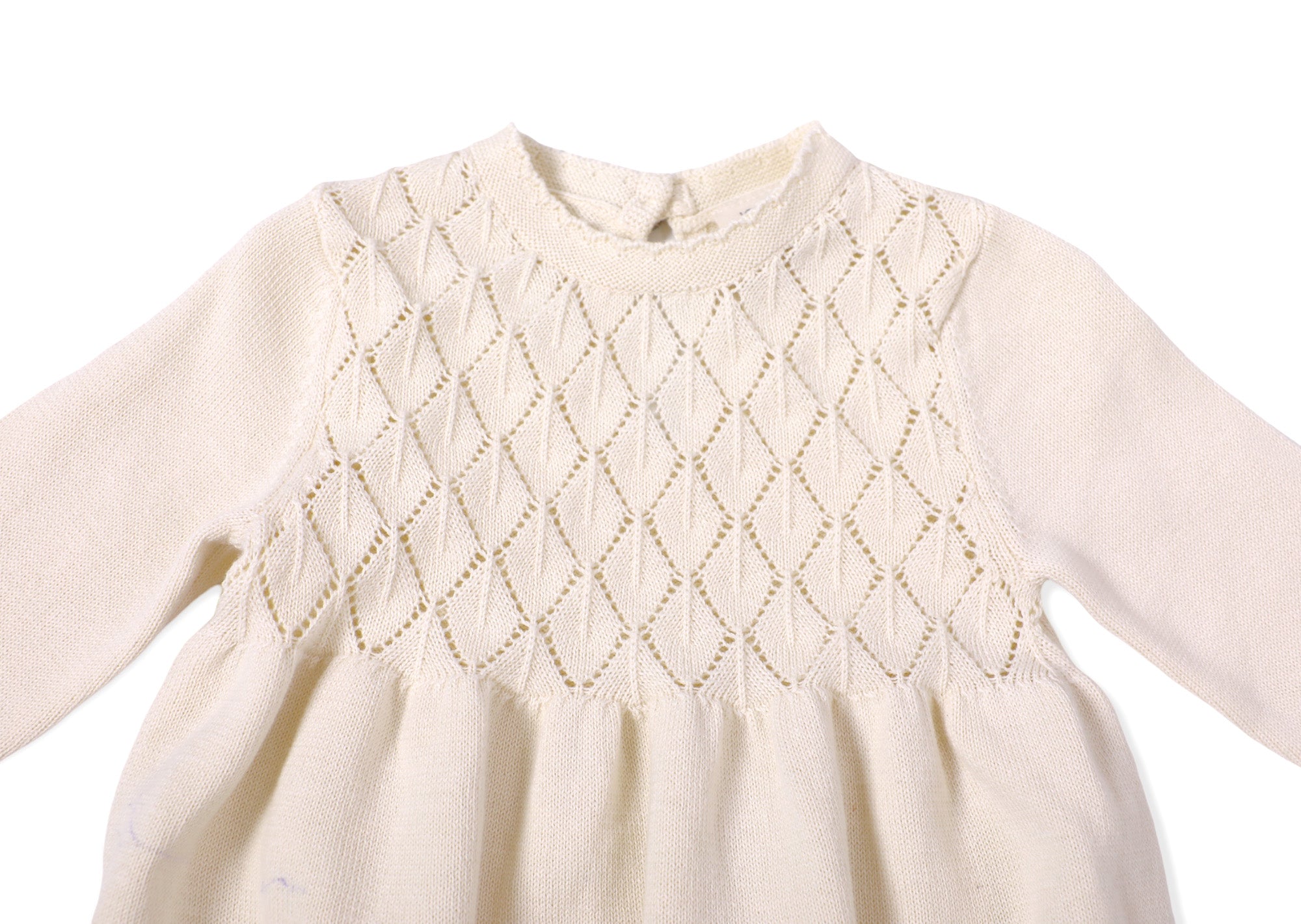 Organic Cotton Milan Pastel Pointelle Sweater Knit Baby Dress - Viverano Organic Cotton Milan Pastel Pointelle Sweater Knit Baby Dress - Viverano