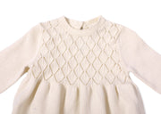 Organic Cotton Milan Pastel Pointelle Sweater Knit Baby Dress - Viverano