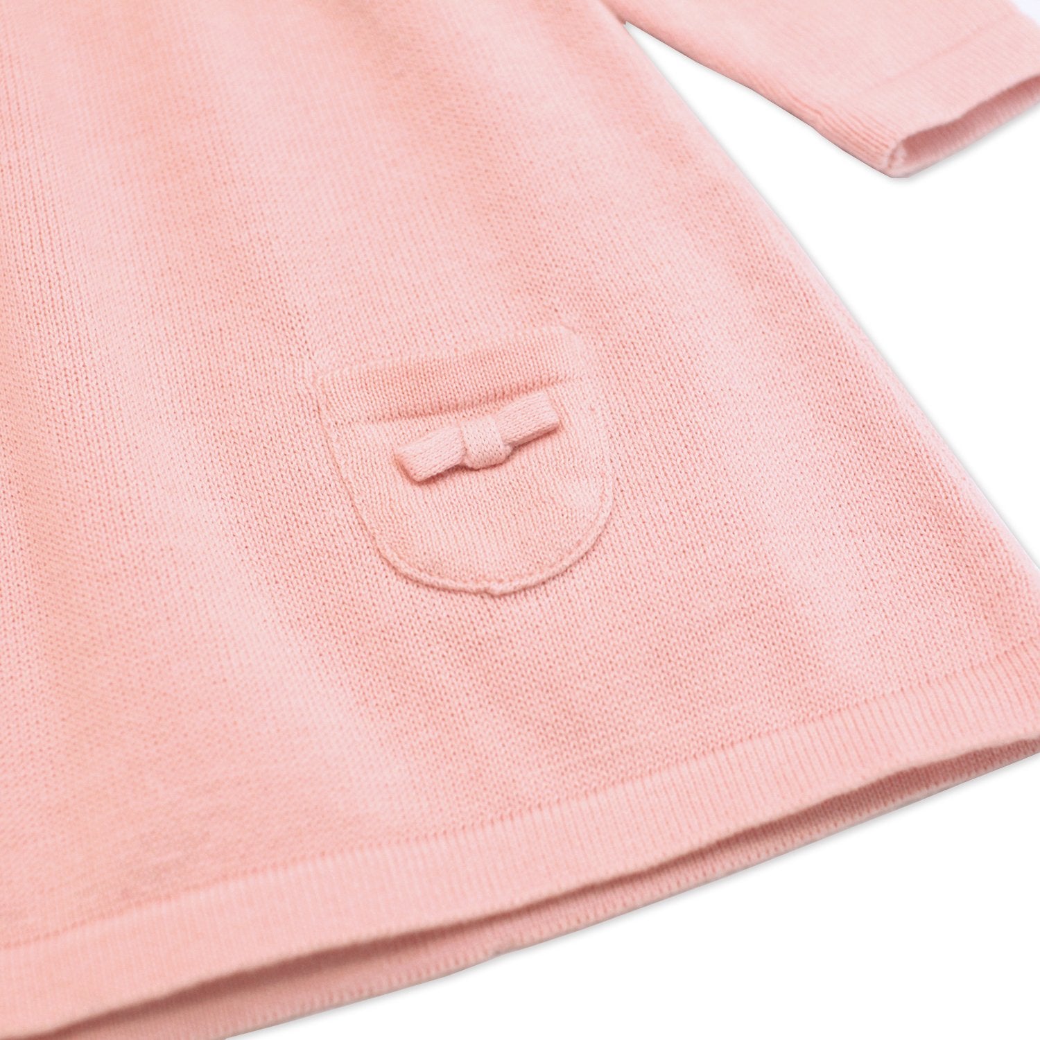 Viverano Milan Knit Organic Cotton Long Sleeve A-Line Dress for Baby Girl 