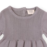 Milan Knit Organic Cotton Long Sleeve A-Line Dress for Baby Girl