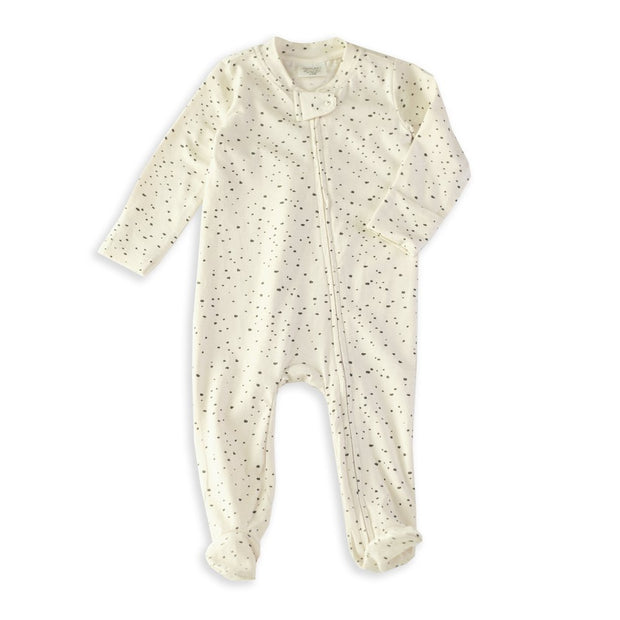 Florence Pebble Organic Cotton Zipper Footie Coverall Romper for Babies by Viverano