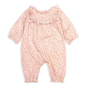 Florence Pebble Organic Ruffle Coverall Romper for Babies - Viverano
