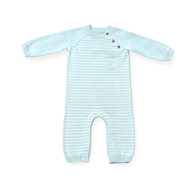 Milan Side Button & Pocket Knit Baby Jumpsuit (Organic Cotton) 