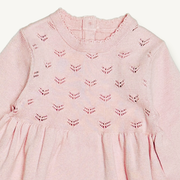Milan Pointelle Knit Baby Sweater Dress (Organic Cotton) - Viverano