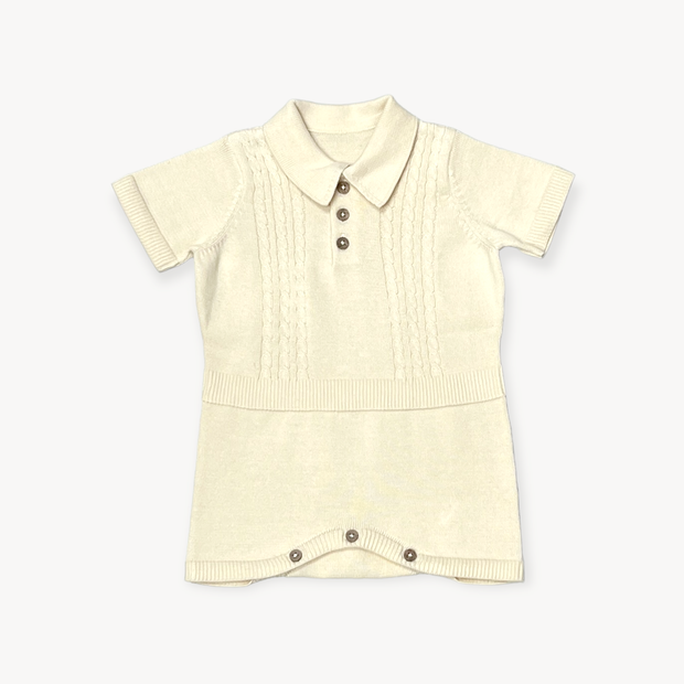 Milan Collar & Cable Knit Baby Bodysuit (Organic) -