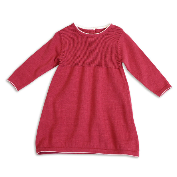 Marseille Organic Cotton Knit A-Line Long Sleeve Dress for Baby Girl by Viverano