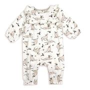 Kai Dog & Hummingbird Ruffle Romper Coverall for Babies by Viverano