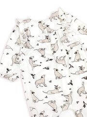 Kai Dog & Hummingbird Ruffle Romper Coverall for Babies by Viverano